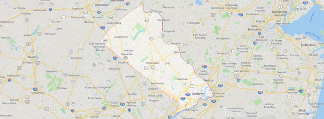 bucks county pennsylvania map view