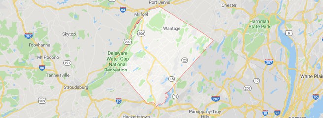 sussex county new jersey map view
