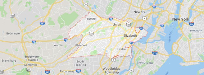 union county new jersey map view