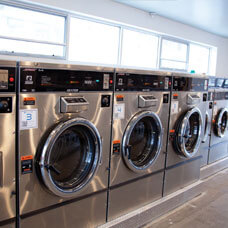 laundromat laundry machines chrome silver