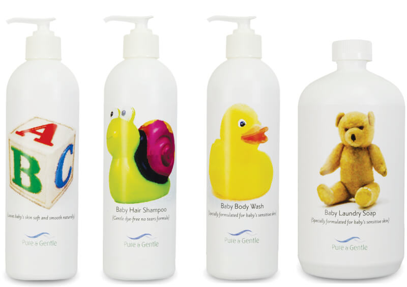 baby care package kit laundry hair shampoo body lotion bottles product images