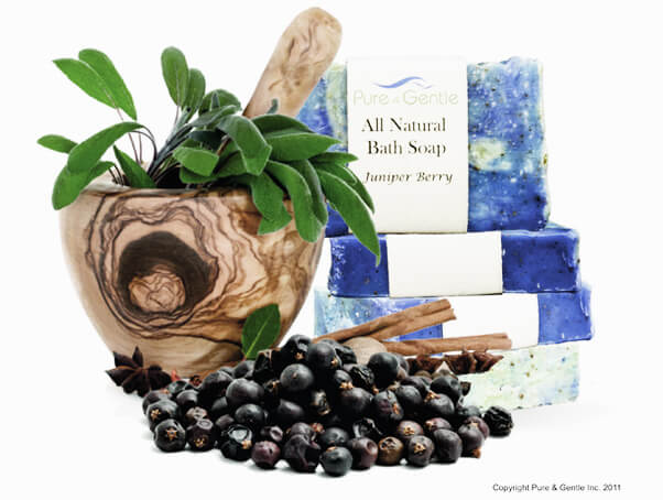 juniper berry and leaves with soap product image