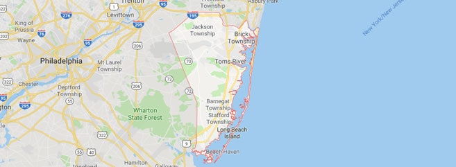 ocean county new jersey map view